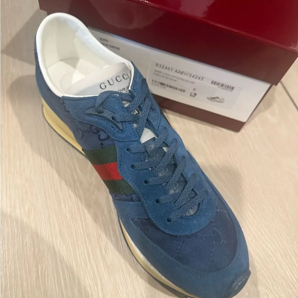 New with box Men's Blue Gucci Sneakers us size 9 Gucci 8